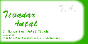 tivadar antal business card